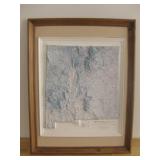 20 X 26 Framed New Mexico Relief Map - 1977