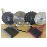 Saw Blades, Channel Iron, Glasses & Broom