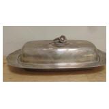 Oneida Silversmith Butter Dish With Glass Insert