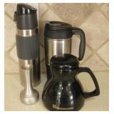 Travel Mugs and Small Pewter Vase