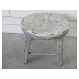 9' Vintage Wood Step Stool - 10.5' Diameter