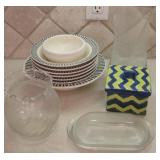 Butter Dish, Vases & Cereal Bowls
