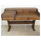54 X 26 X 37 Vintage Wood Desk With Chair & Mat