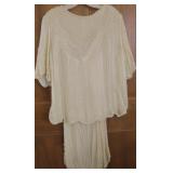 Cream Color Beaded Top and Skirt See Info