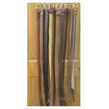 Fourteen Assorted Belts On Belt Hanger