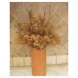 Terra Cotta Vase With Dried Flowers
