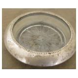 Sterling Silver Rimmed Coaster - Hallmarked