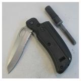 Tool Logic Fire Starter & Whistle Pocket Knife
