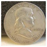 1954-D Ben Franklin Silver Half Dollar