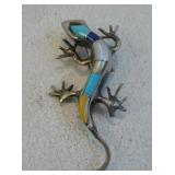 Southwest Multi Stone Gecko Pin / Pendant