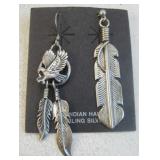 Two Single Southwest Sterling Silver Earrings