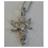 Sterling Silver Angel Pendant On Chain - See Info