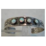 Hallmarked Sterling Silver & Opal Child's Bracelet