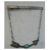 Sterling Silver & Turquoise Arrow On Clip See Info