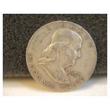 1957-D Ben Franklin Silver Half Dollar