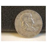 1958-D Ben Franklin Silver Half Dollar