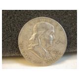 1958-D Ben Franklin Silver Half Dollar