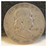 1951-S Ben Franklin Silver Half Dollar