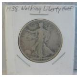 1938 Walking Liberty Half Dollar