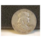 1959-D Ben Franklin Silver Half Dollar