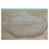 Cut Glass? Crystal? Leaf Design Serving Tray