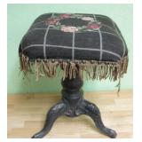 13 X 13 X 20 Antique Cast Iron Leg Swivel Stool