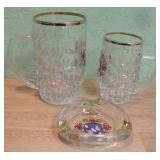 Niederwerrn German Glass Steins & Ashtray