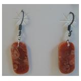 Sliced Agate Earrings With Sterling Hooks