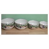Four Table Tops Enamel Nesting Bowls