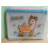 Sealed Package Of 12 Zipper Pouches - 4 Colors