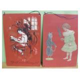 Two 7.5 X 12 Tin Krampus Christmas Signs