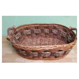 21 X 14 X 7 Wood Handle Woven Basket