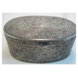 Metal Lidded Trinket / Jewelry Box