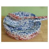 Ten Used Crow Canyon Enamelware Plates & More