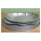 Four Assorted Aluminum Serving Dishes