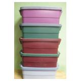 Five 21 X 15 X 9 Rubbermaid Roughneck Totes