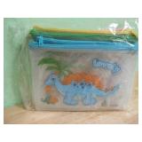 Sealed Package Of 12 Zipper Pouches - 4 Colors
