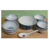 Assorted Japanese Bowls With One Spoon