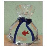 Art Glass Goldfish Bag Paperweight