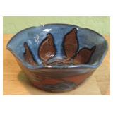 Stoneware Pottery Bowl Signed Shirley