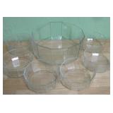 Twelve Sided Glass Salad Bowl Set