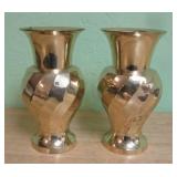 Two Matching Brass Vases - India