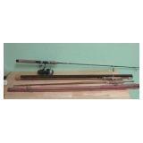 Four Assorted Damaged Bamboo Fishing Rods