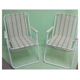 Two Folding Lawn Chairs - 16' Seat Height