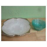 Vintage Milk Glass Bowl & Three Vintage Bowls