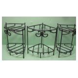3 Longaberger Wrought Iron 2 Tier Corner Stands