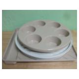 Three Microwave Cooking Trays