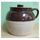 Vintage Blue Crown Stoneware Bean Pot / Crock #2