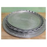 Five Assorted Aluminum Serving Trays