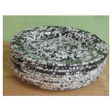 Thirteen Used Crow Canyon Enamelware Plates